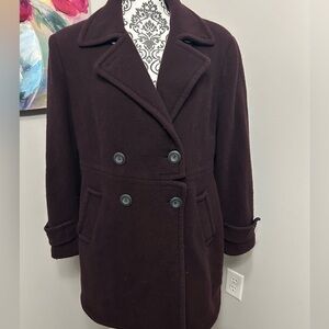 Anne Klein Purple Wool Blend Coat Size XL